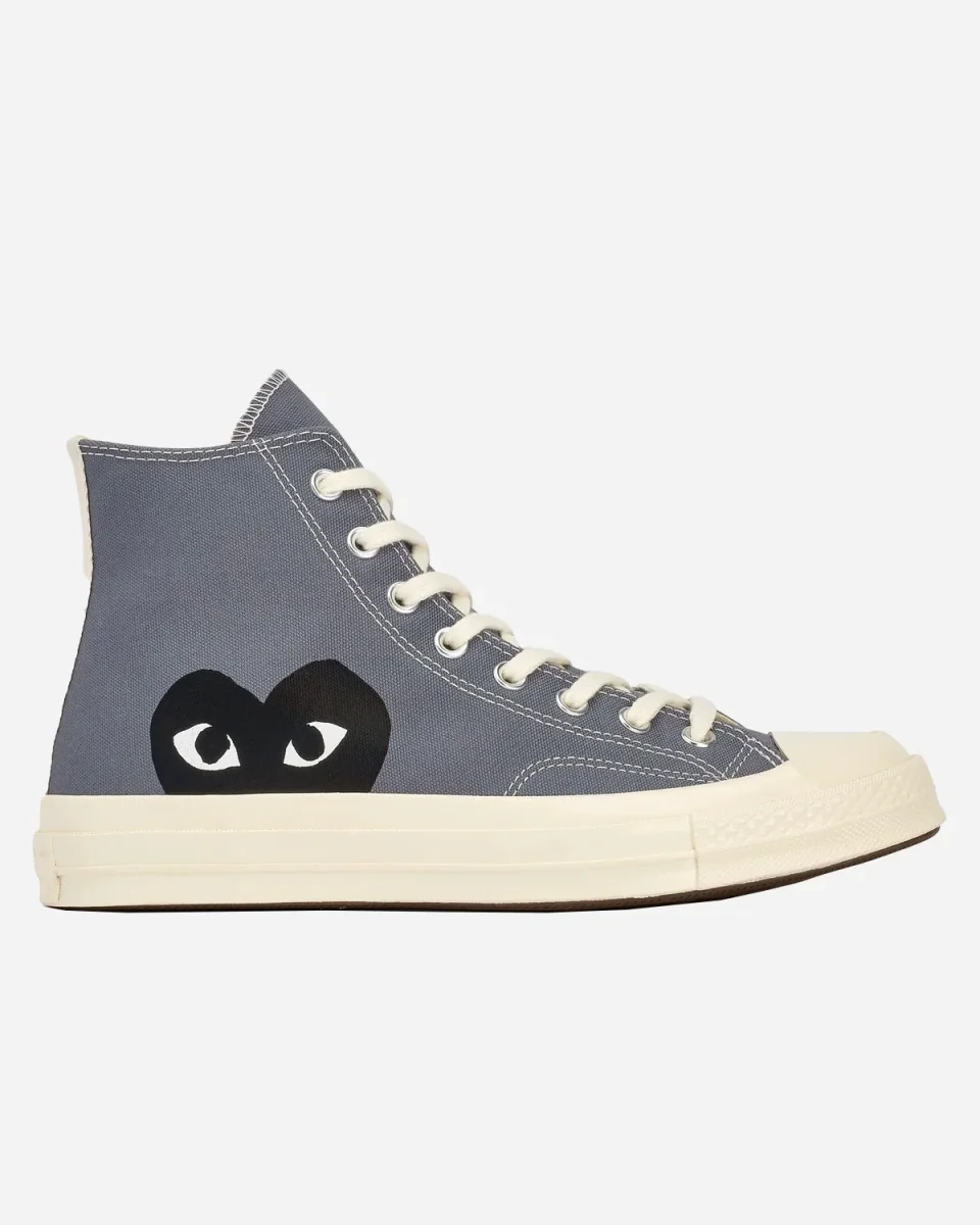 CDG Play x Converse Chuck 70 High Steel Gray