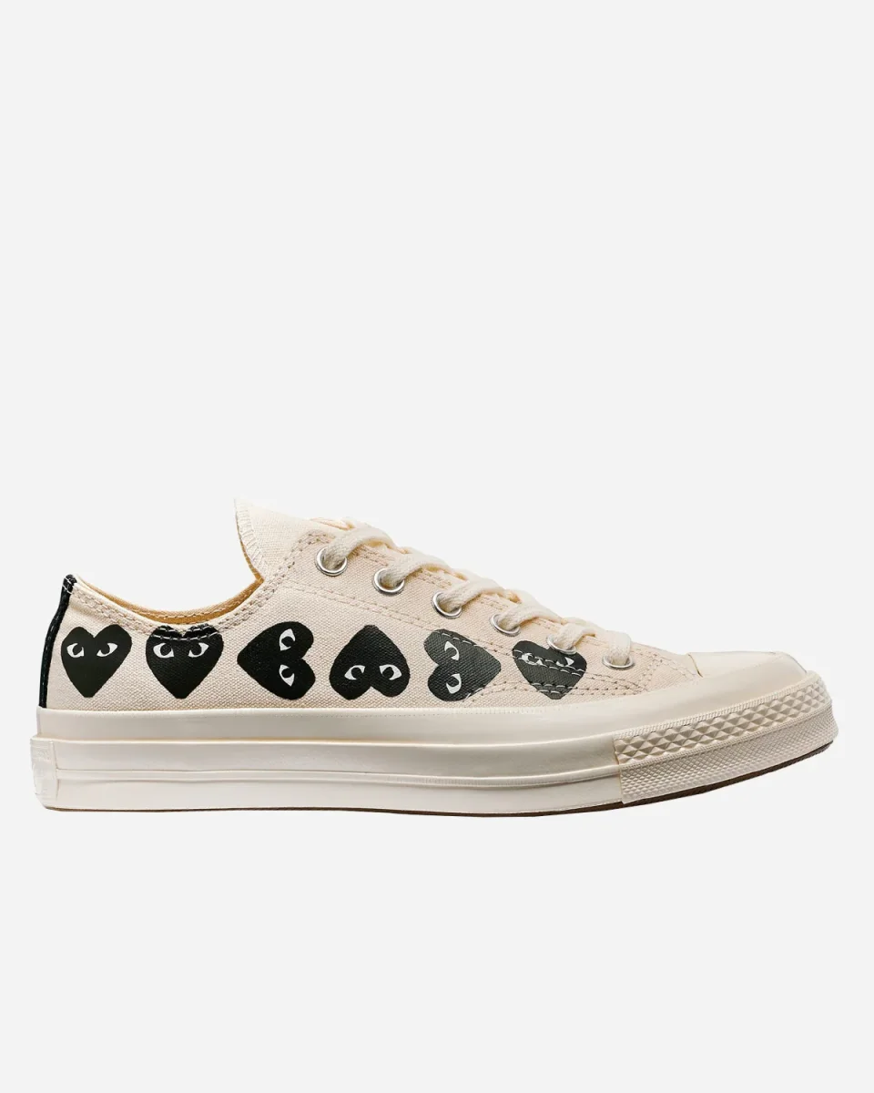 CDG Play x Converse Chuck 70 Low Multi Heart White – Image 2
