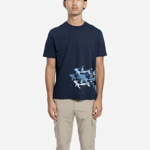 T-Shirt en Coton avec Imprimé Sharks