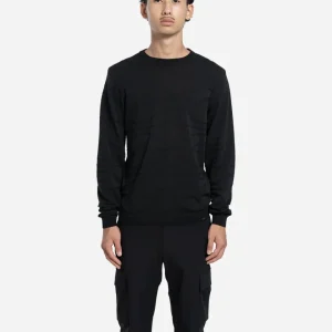 Pull Col Rond en Coton Motif Vagues