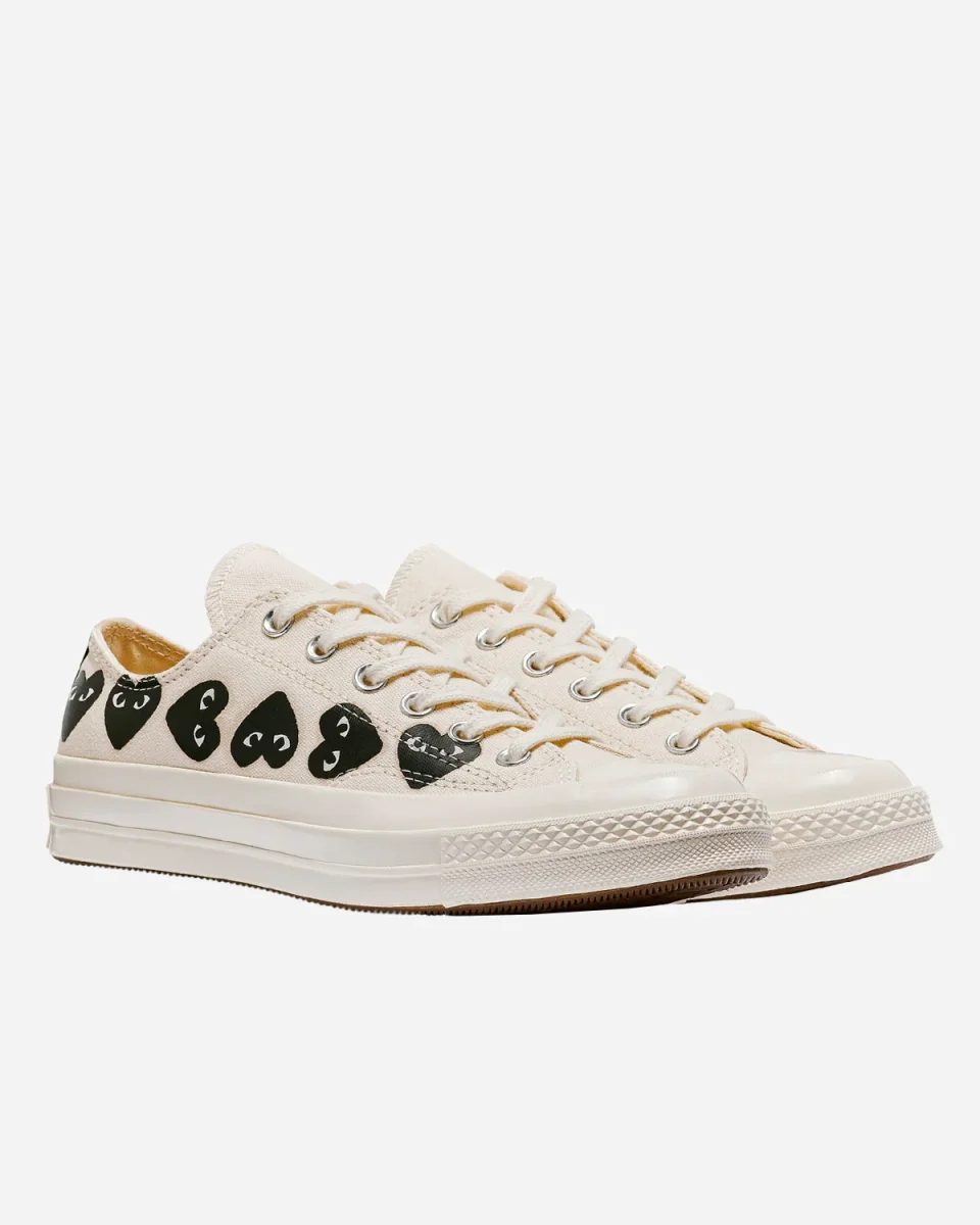 CDG Play x Converse Chuck 70 Low Multi Heart White – Image 4