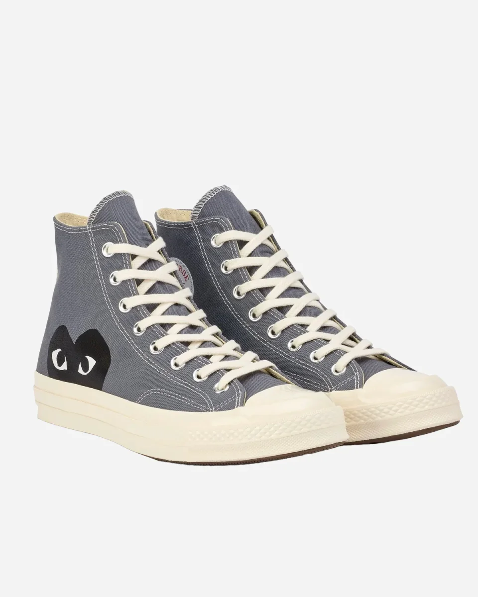CDG Play x Converse Chuck 70 High Steel Gray – Image 4