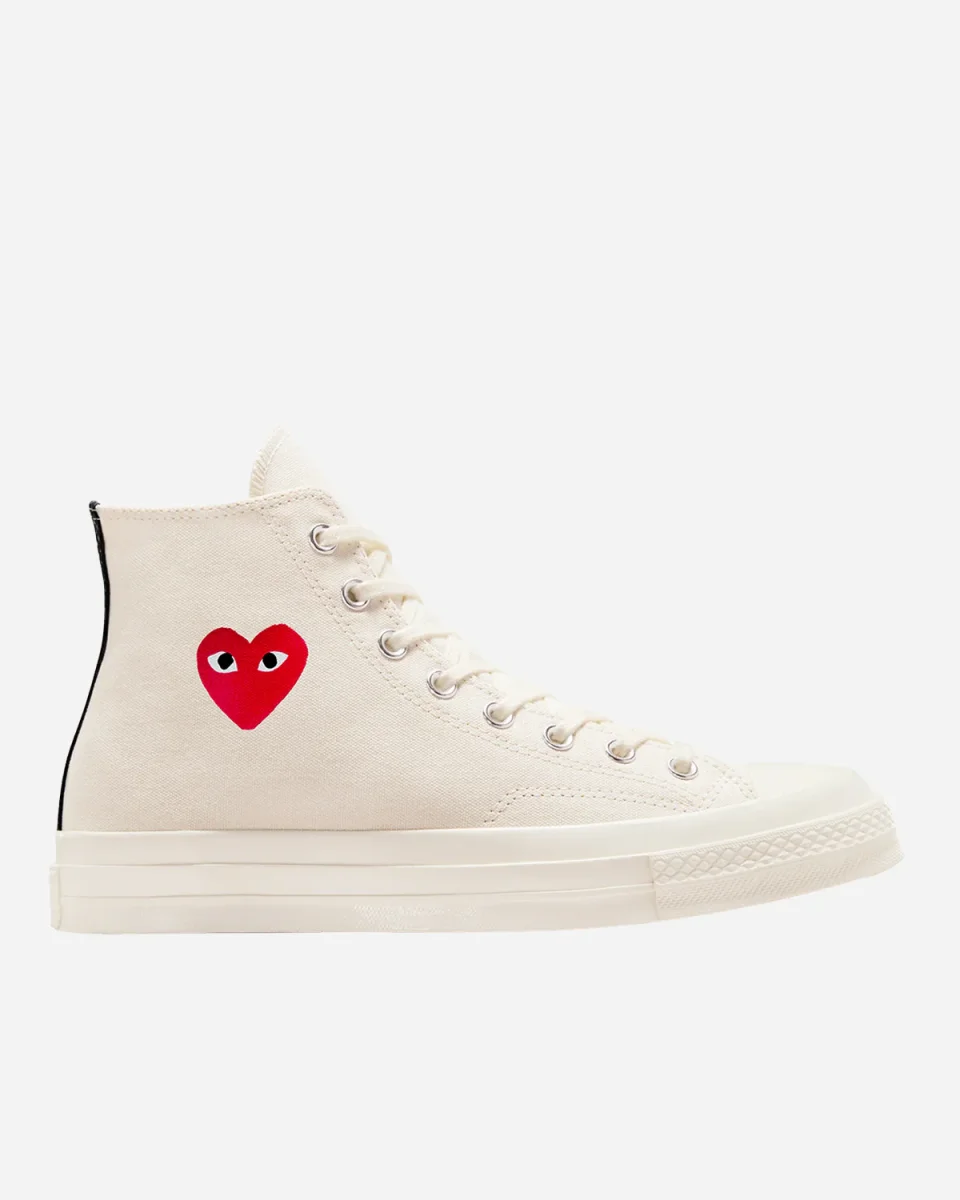 CDG Play x Converse Chuck 70 Hi Top Small Heart White – Image 2