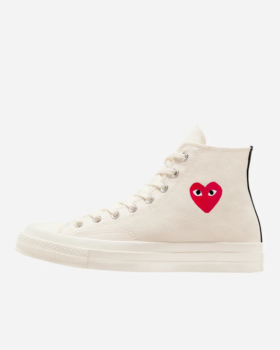 CDG Play x Converse Chuck 70 Hi Top Small Heart White – Image 3