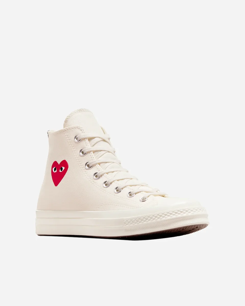 CDG Play x Converse Chuck 70 Hi Top Small Heart White – Image 4