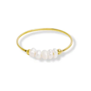 Bague perles dorée