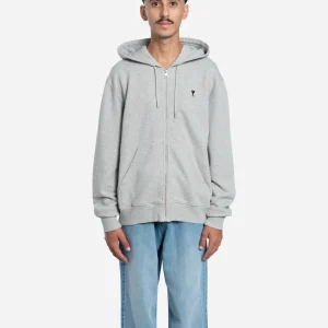 Hoodie Zippé Ami De Coeur En Coton Gris