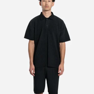 Polo Plissé Noir