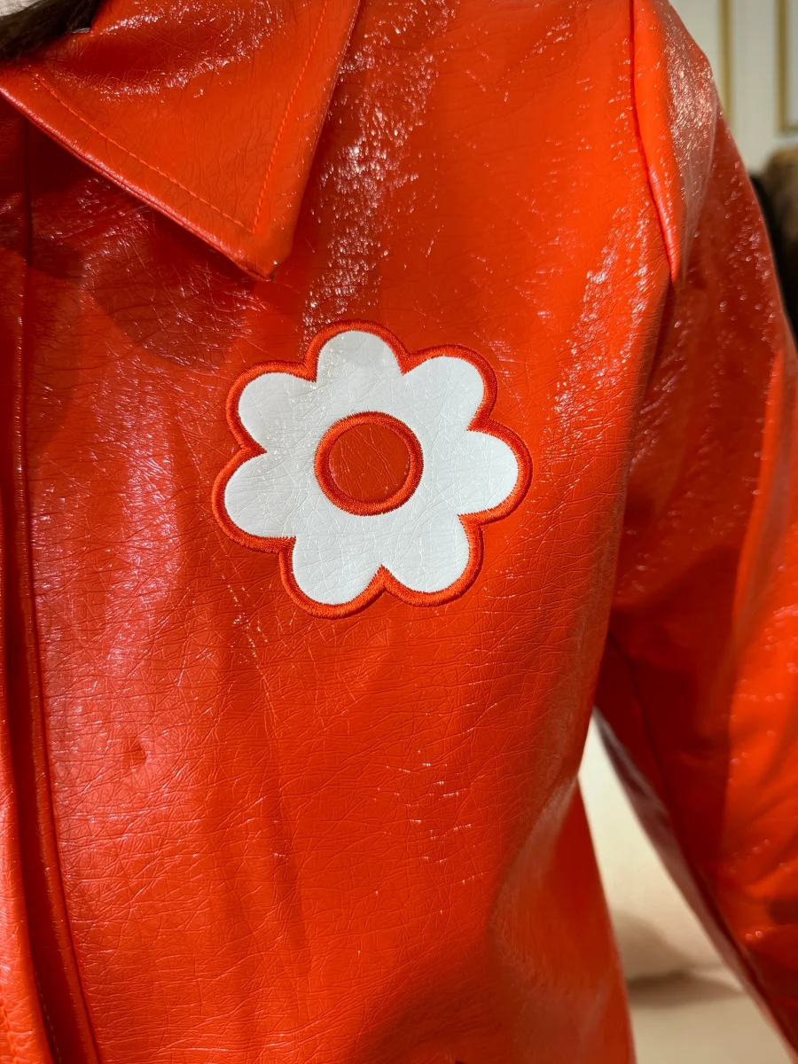 Veste vinyle orange DAISY Hippocampe – Image 6