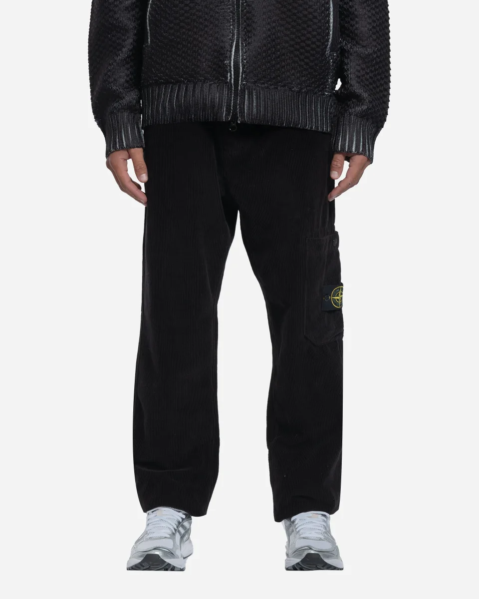 Pantalon en Velours Côtelé Noir