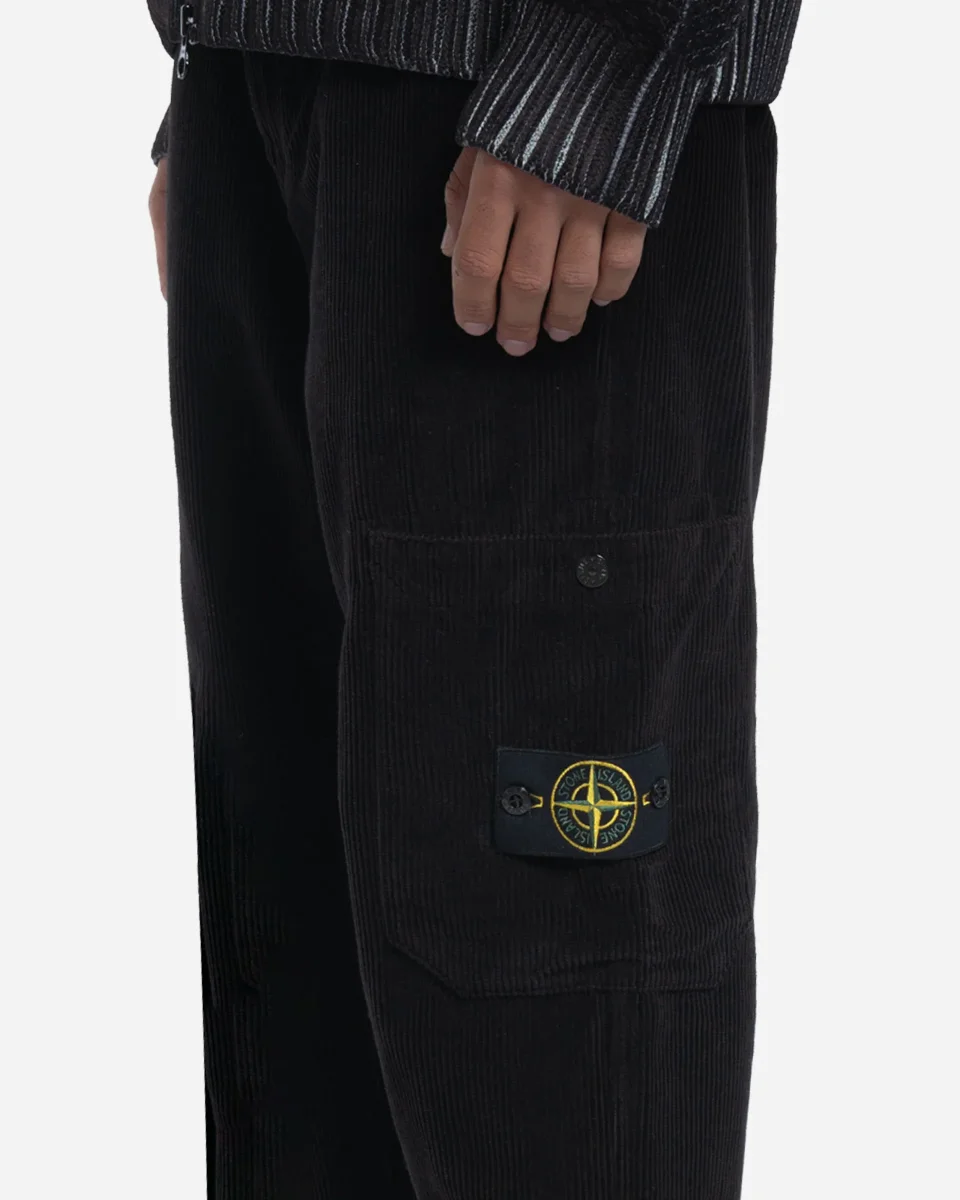 Pantalon en Velours Côtelé Noir – Image 3