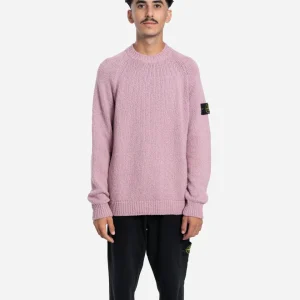 Pull ras-du-Cou en Laine Moulinée Rose