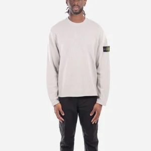 Sweatshirt Ras-du-Cou Côtelé Gris