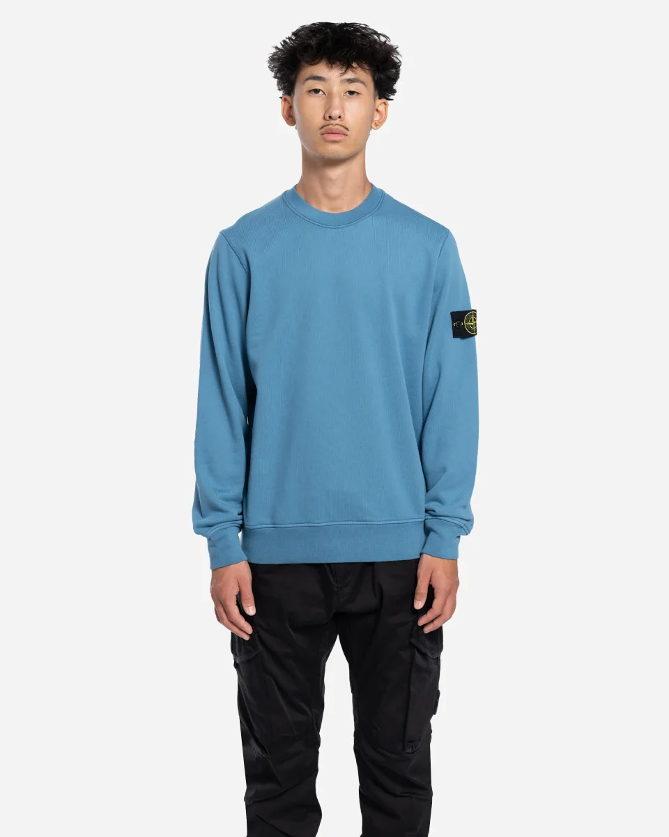 Sweatshirt à Col Rond Bleu Encre