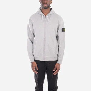 Sweatshirt Zippé à Capuche en Molleton Gris