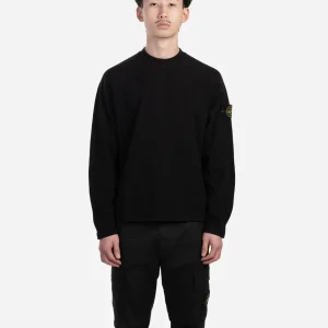 Sweatshirt Ras-du-Cou Côtelé Noir