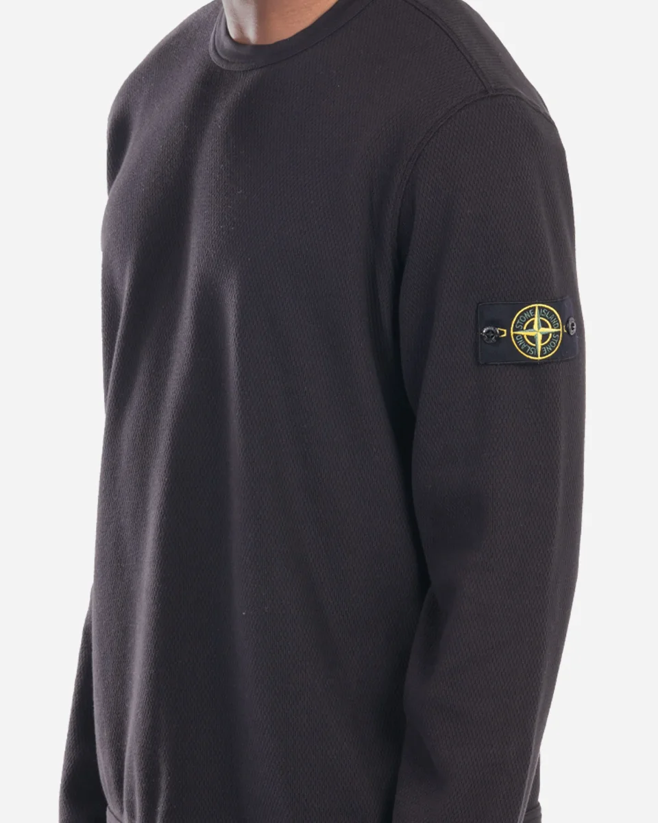 Sweatshirt Ras-du-Cou en Molleton Noir – Image 3