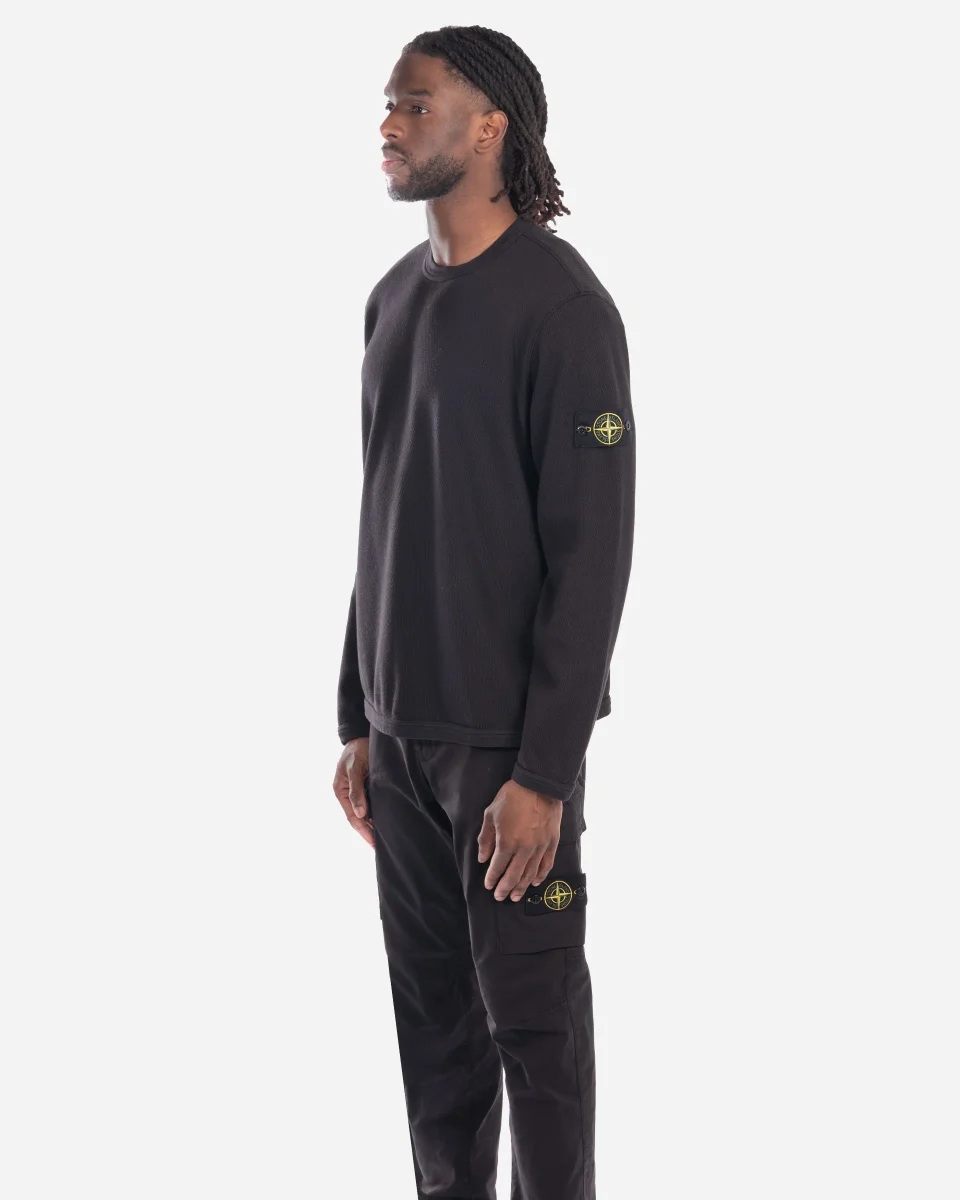 Sweatshirt Ras-du-Cou en Molleton Noir – Image 4