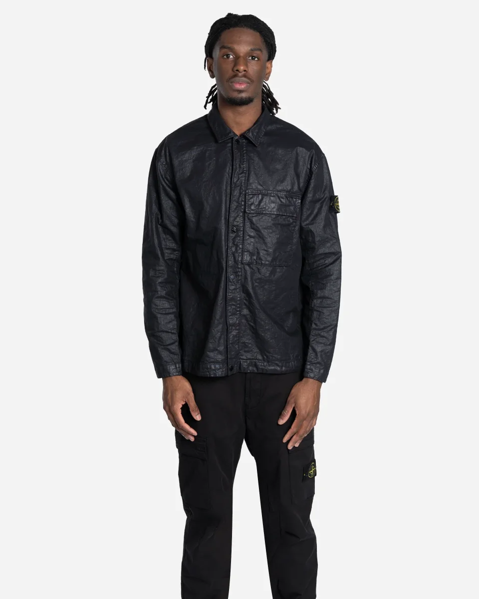 Surchemise en Tissu Nylon Panama Noire – Image 2