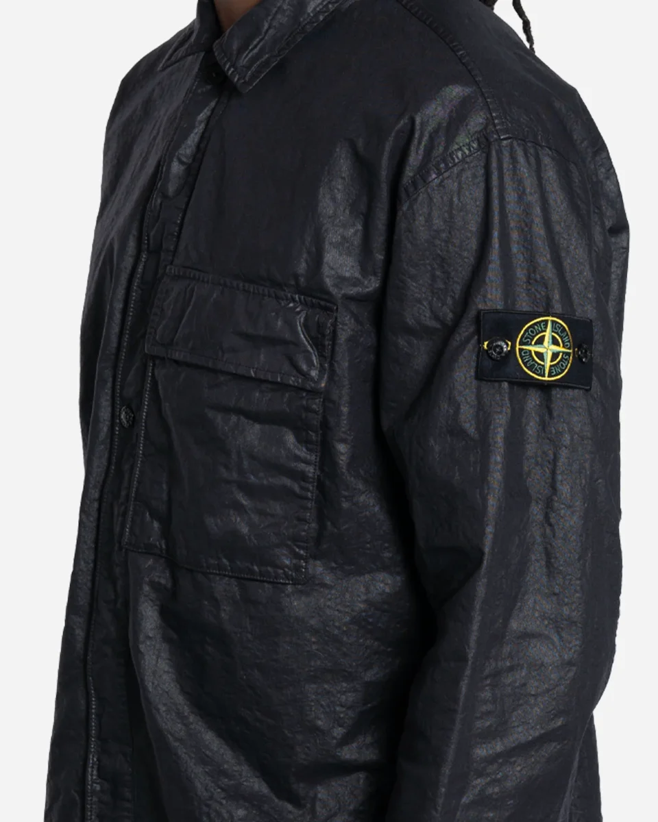 Surchemise en Tissu Nylon Panama Noire – Image 3