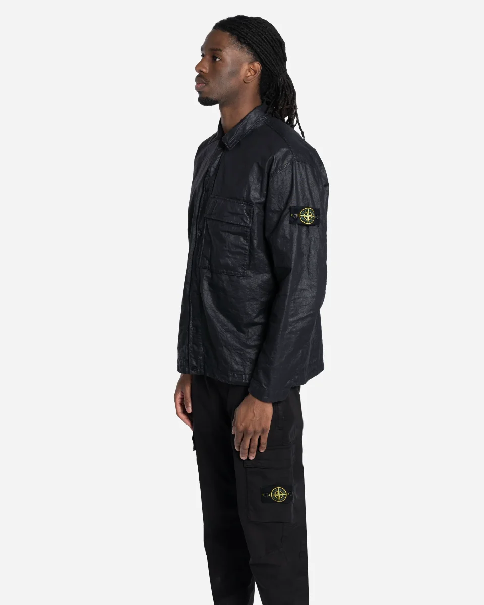 Surchemise en Tissu Nylon Panama Noire – Image 4