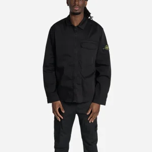 Surchemise en Satin de Coton Stretch Noire