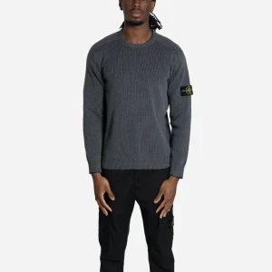 Pull Ras-du-Cou en Maille Gris Charbon Mélangé