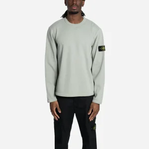 Sweatshirt Ras-du-Cou en Molleton Vert Sauge