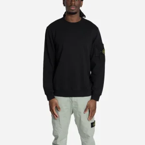 Sweatshirt Ras-du-Cou en Molleton de Coton Noir