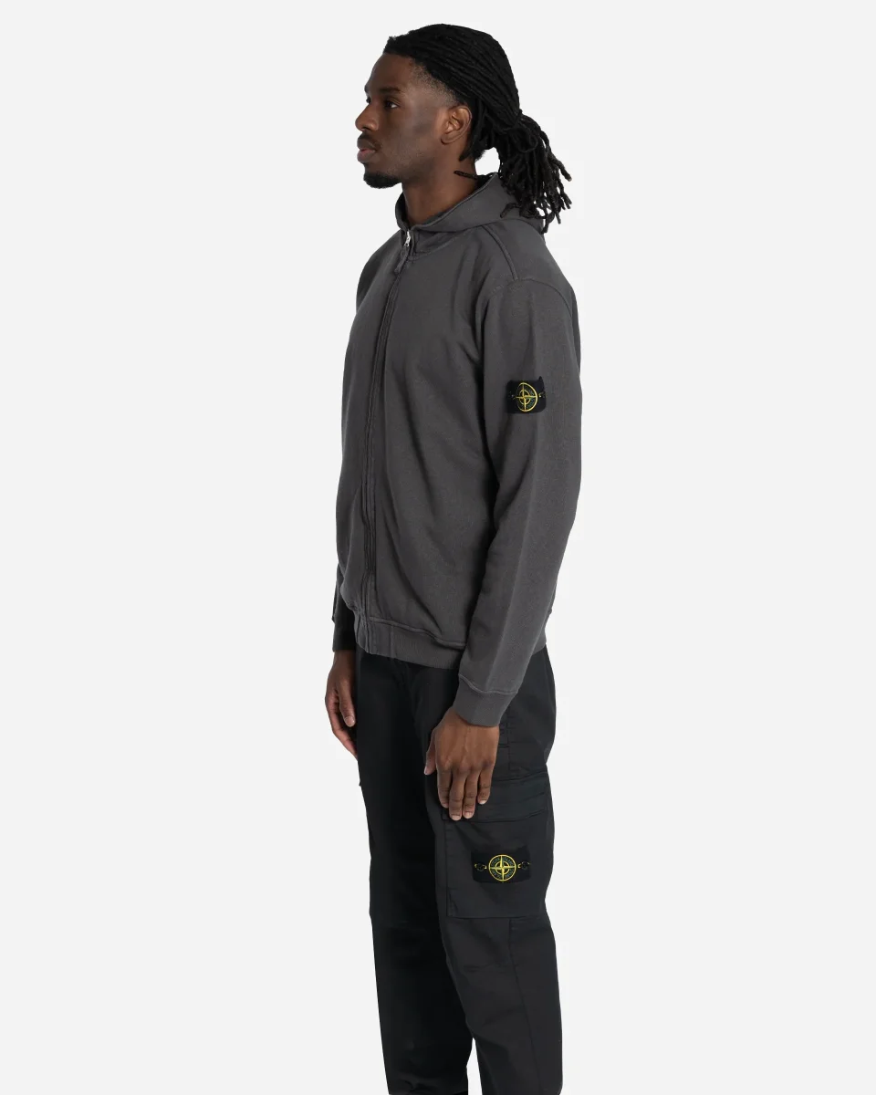 Sweatshirt Zippé à Capuche Gris Charbon – Image 4