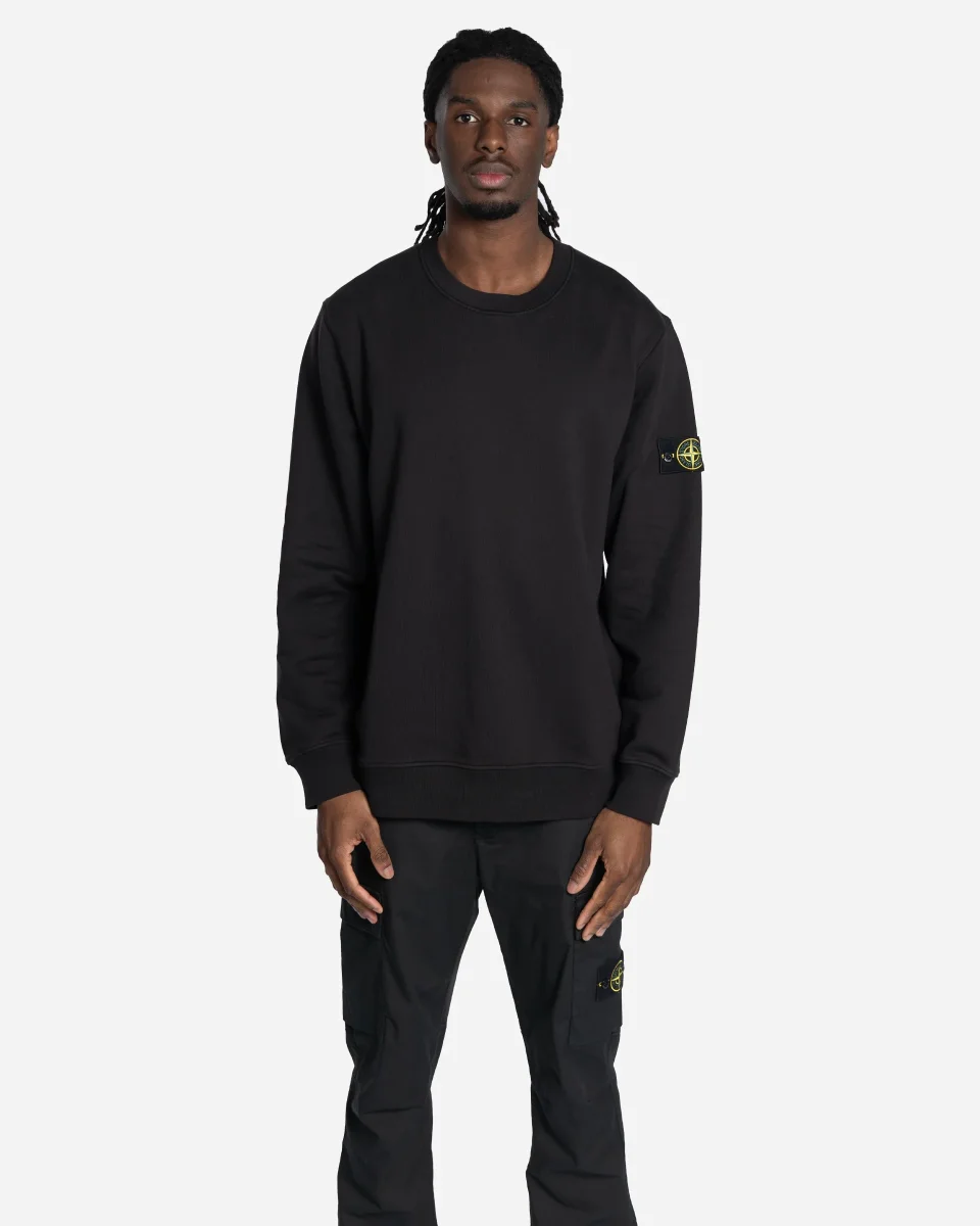 Sweatshirt à Col Rond Noir – Image 2