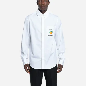 Chemise Oxford Orange Brodée