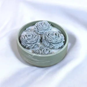 BOUGIE XXL CASCADE DE FLEURS VERT