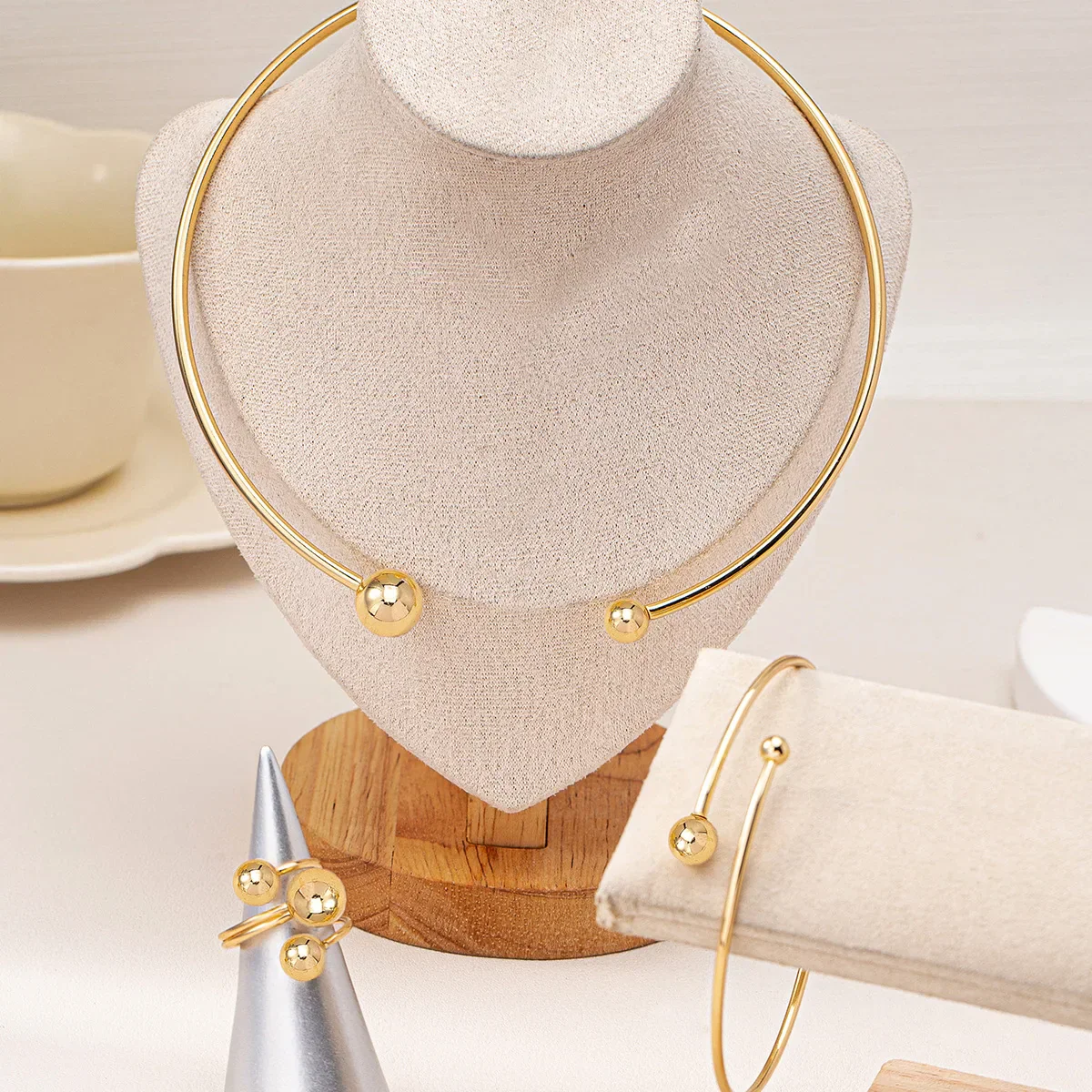 Parure sphère or – Image 3