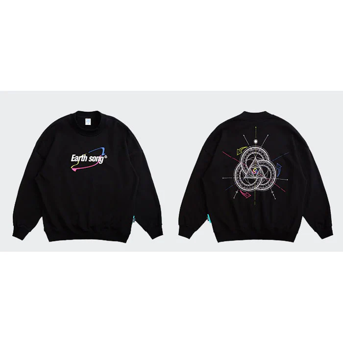 Sweat Shirt Noir "Earth Song" – Image 4