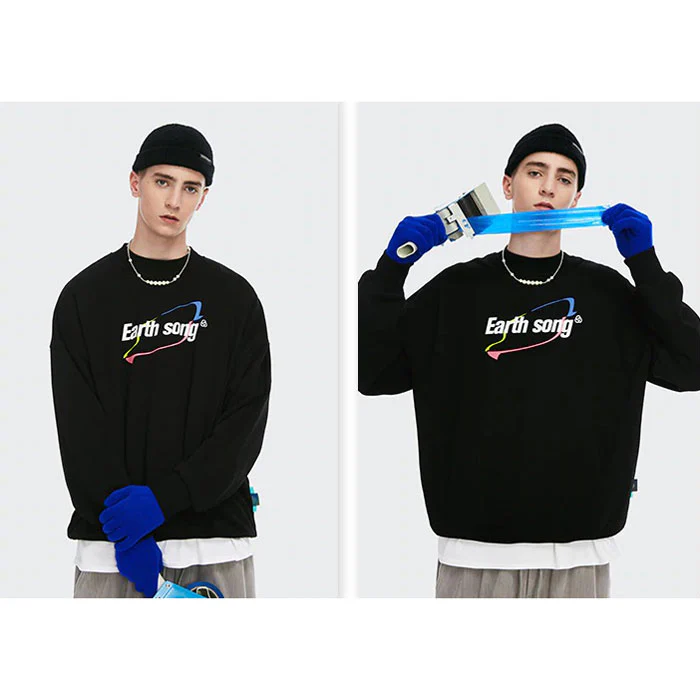 Sweat Shirt Noir "Earth Song" – Image 5