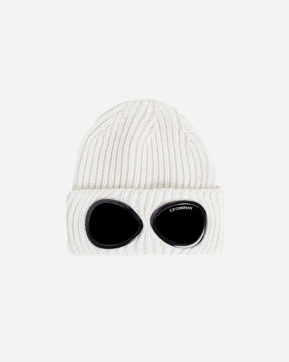 Bonnet Goggle en Laine Blanc – Image 2