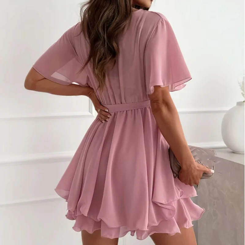 Robe ample rose poudré – Image 3