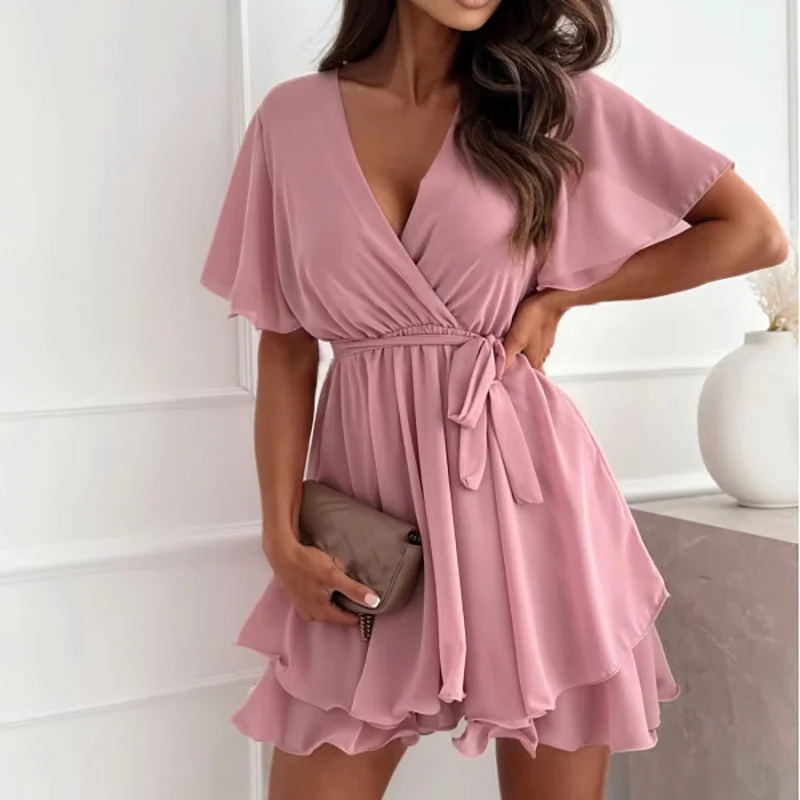Robe ample rose poudré – Image 2