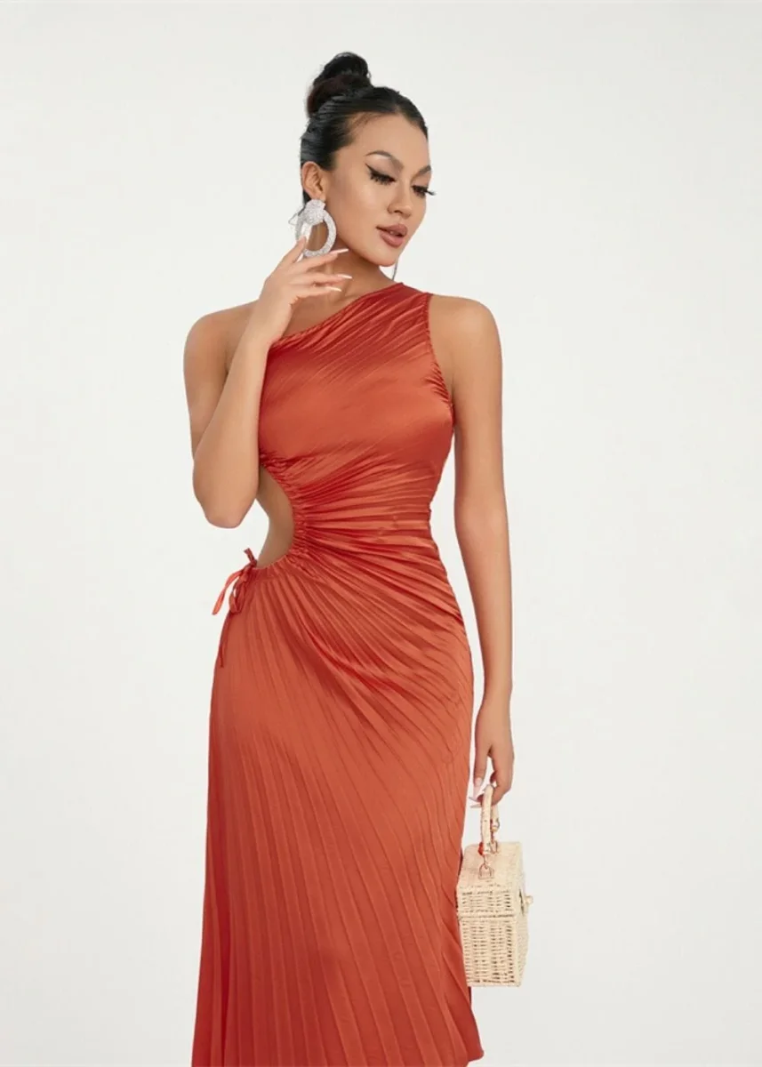 Robe asymetrique terracotta – Image 8