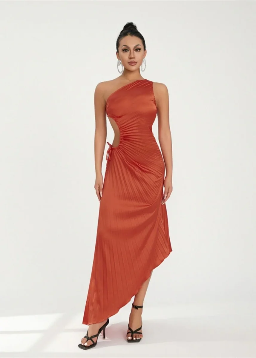 Robe asymetrique terracotta – Image 9