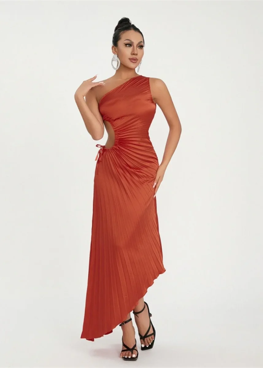 Robe asymetrique terracotta – Image 3