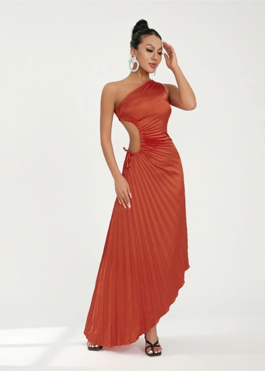 Robe asymetrique terracotta – Image 5