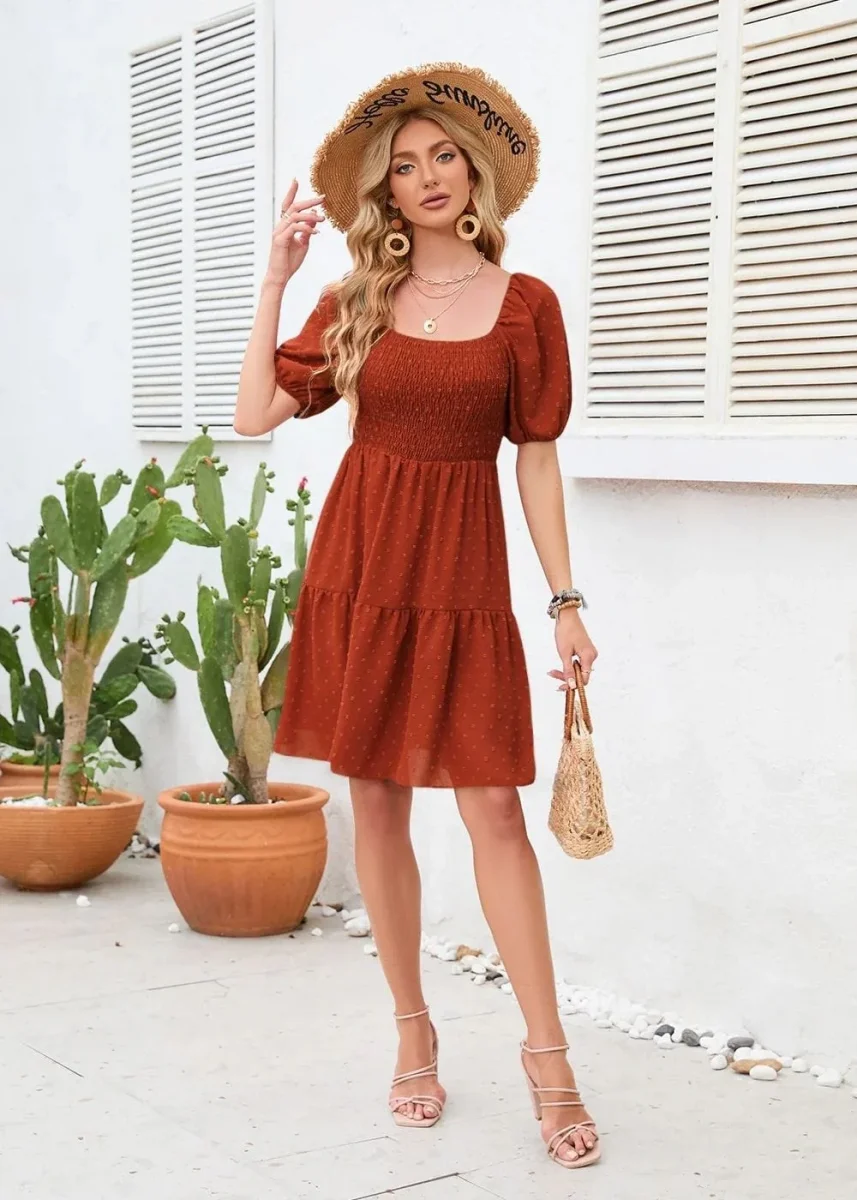 Robe bohème chic terracotta