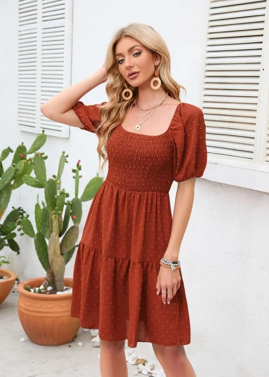 Robe bohème chic terracotta – Image 3