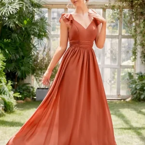 Robe invitée mariage terracotta