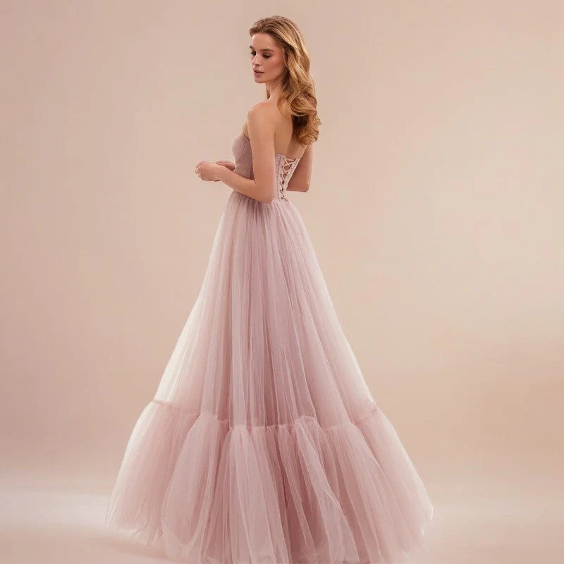 Robe longue rose poudré mariage – Image 5