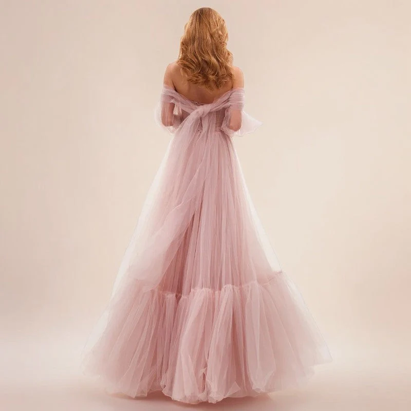 Robe longue rose poudré mariage – Image 4