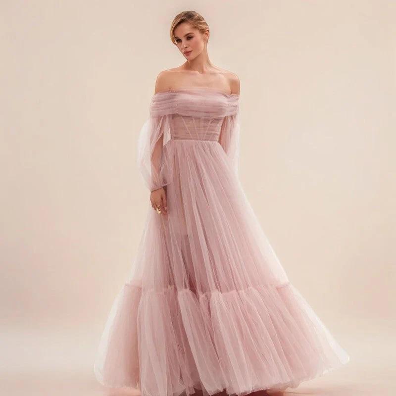 Robe longue rose poudré mariage – Image 2