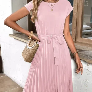 Robe midi rose poudré